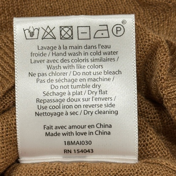 Sézane Pull Dolores Linen Blouse Brown XS Off Shoulder Boho Peasant Romantic - Picture 9 of 10